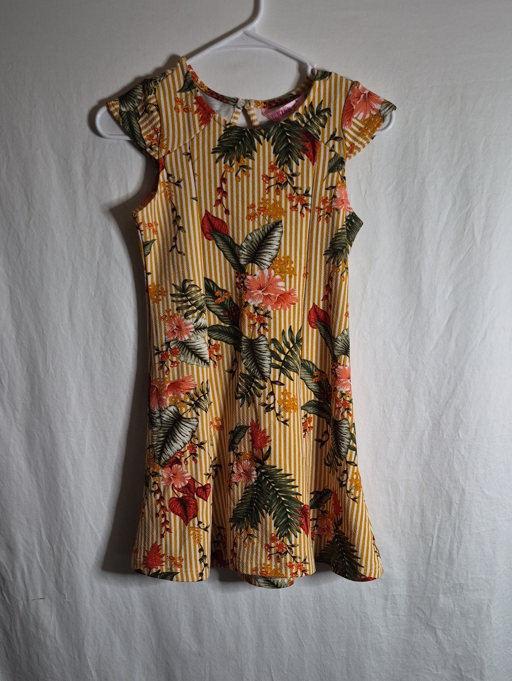 1st Kiss Yellow Tropical Floral Fit-and-Flare Dress